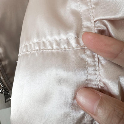 Topshop Pink Satin Casual Varsity Style Bomber Jacket Size XS/S