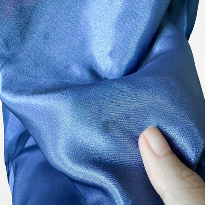 Vintage Y2K Blue Satin Ombre Beaded Babydoll Prom Dress Size M