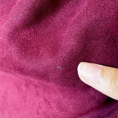 Vintage Y2K Burgundy Red Suede Felt Knee Length Bodycon Pencil Skirt Size M/L