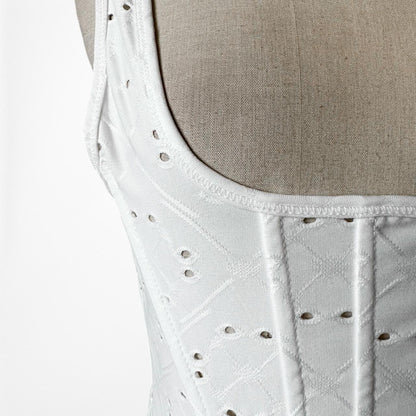 Zara Knit Square Neck Cutout Bustier Corset Tank Cami Cropped Top Size S