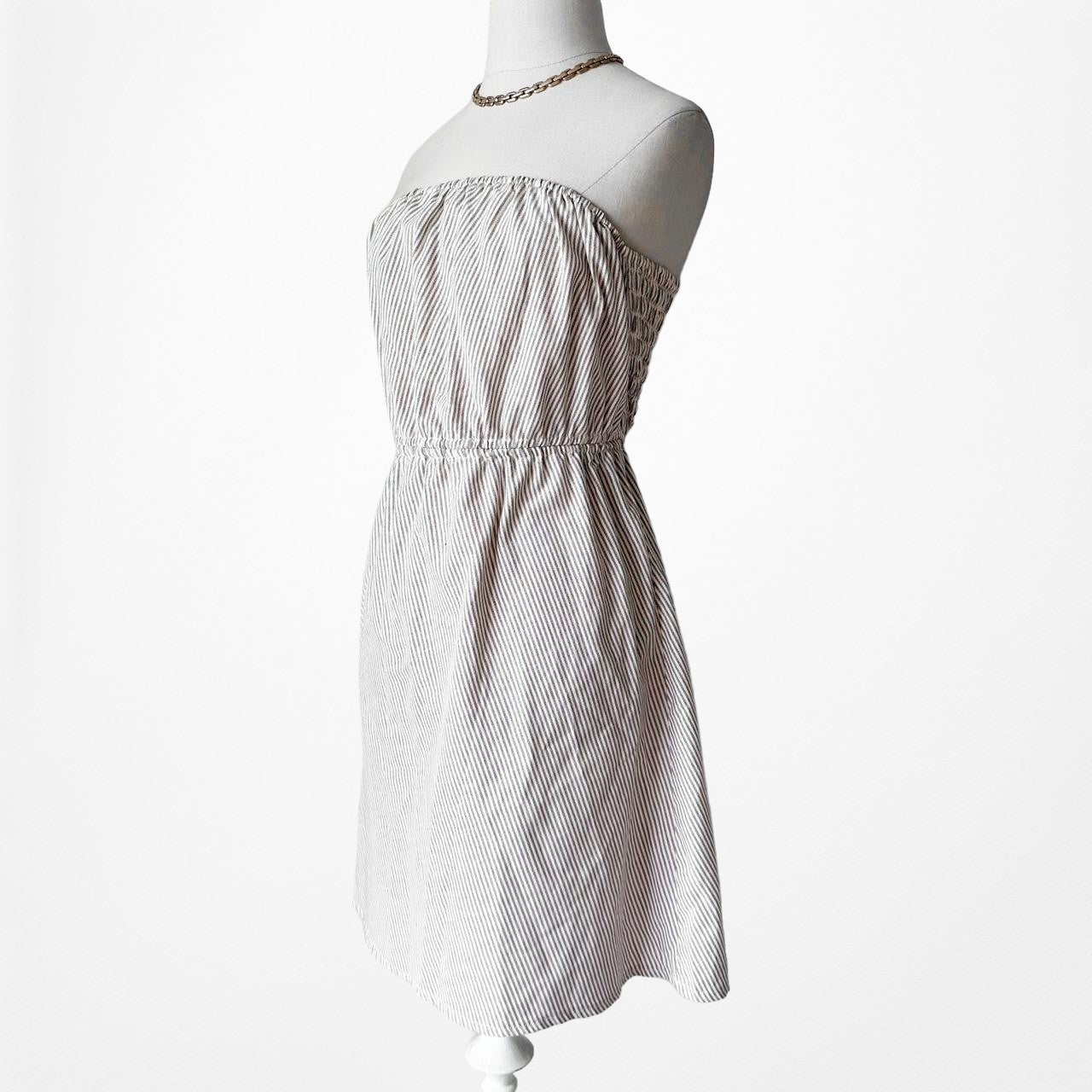 Urban Renewal Vintage Gray Striped Strapless Knee Length Dress Size M/L