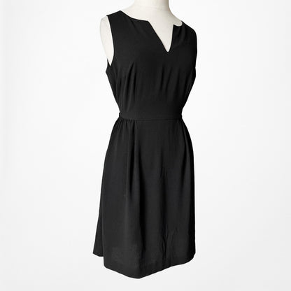 Loft Black Knee Length Cocktail Party Flowy Flared Skater Dress Size 4/M