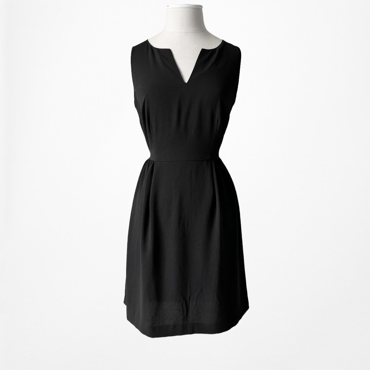 Loft Black Knee Length Cocktail Party Flowy Flared Skater Dress Size 4/M