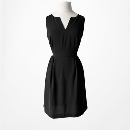 Loft Black Knee Length Cocktail Party Flowy Flared Skater Dress Size 4/M