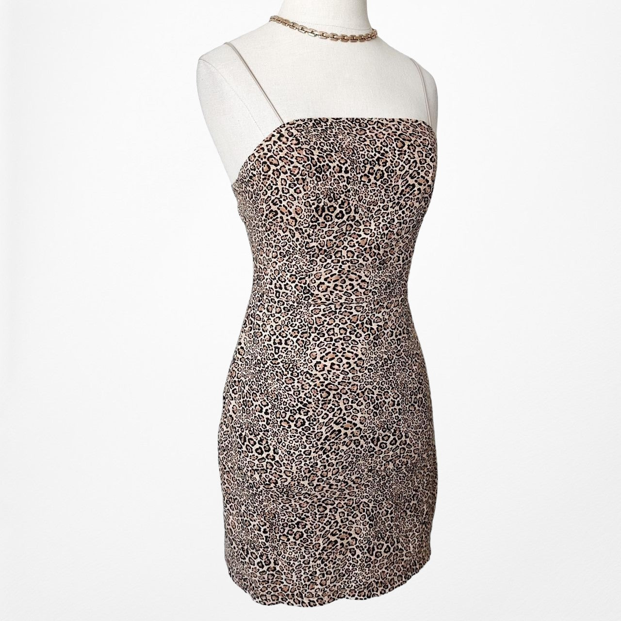 Urban Outfitters Brown Animal Leopard Print Mini Bodycon Dress Size 0/S