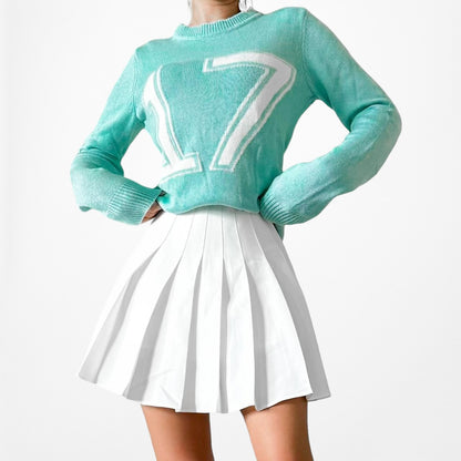 Forever 21 Blue Graphic Print Crew Neck Sweater S