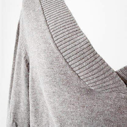 Vintage Y2K Gap Brown V-Neck Knit Long Sleeve Pullover Sweater Size XS/S/M