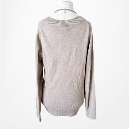 Vintage Y2K Gap Brown V-Neck Knit Long Sleeve Pullover Sweater Size XS/S/M