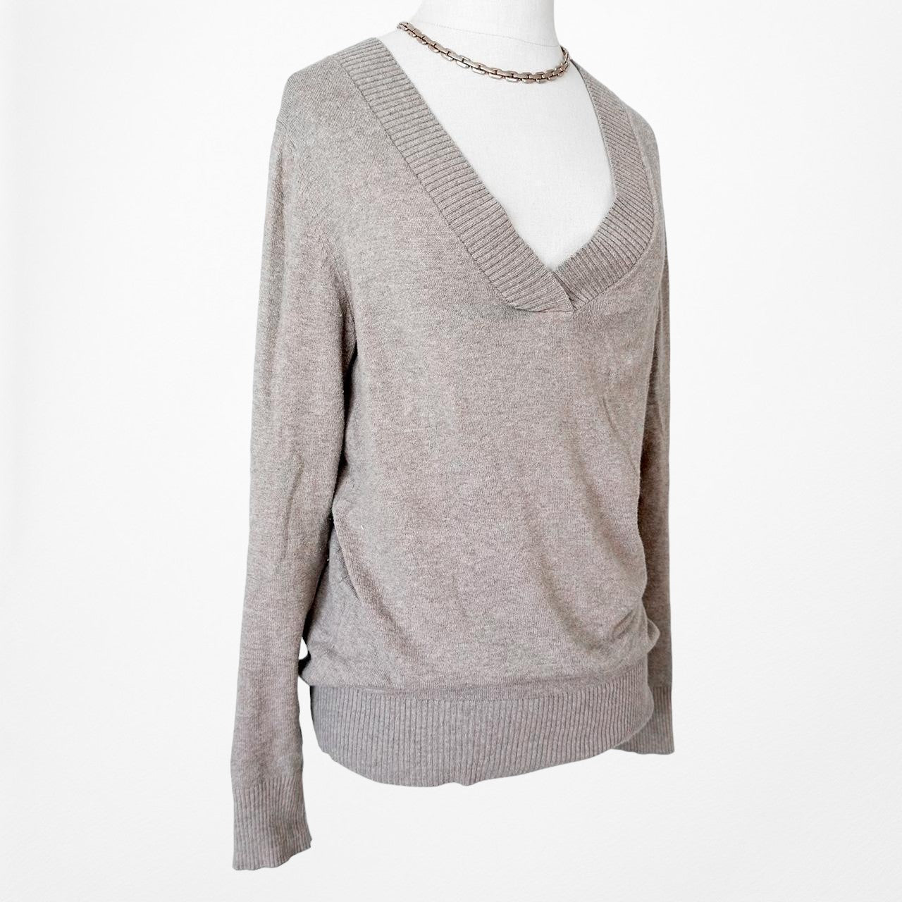 Gap Brown V-Neck Knit Long Sleeve Pullover Sweater Size XS/S/M