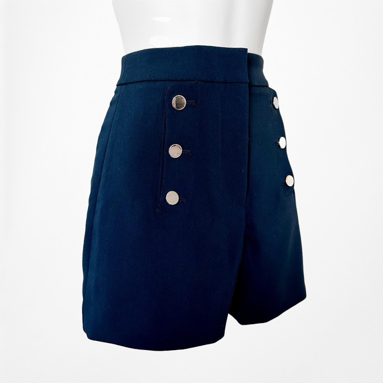 H&M Navy Blue High Waisted Sailor Double Breasted Button Front Shorts Size 0/XS