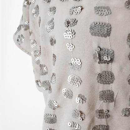 Vintage Y2K Pink Sequin Short Sleeve Blouse Top Size S