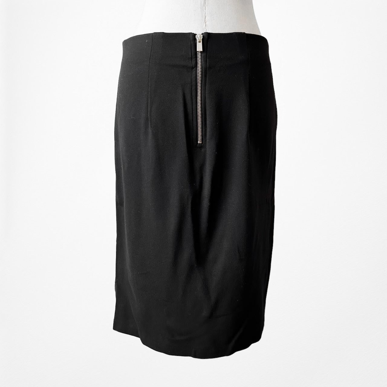 Precise Studio Black Knit Knee Length Bodycon Pencil Skirt Size 6/M/L