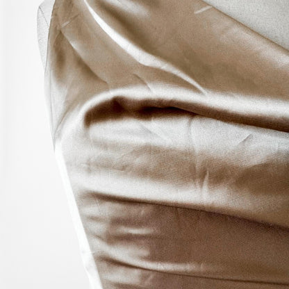 Babyboo Champagne Beige Satin One Shoulder Bustier Corset Maxi Dress Size XS/S