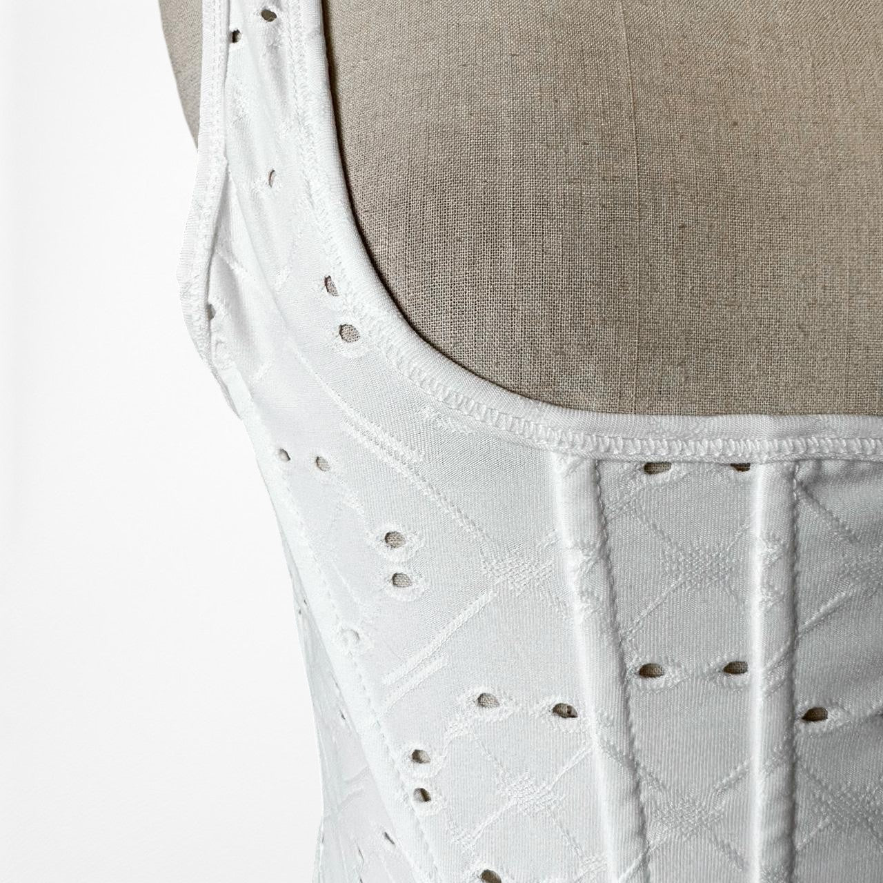 Zara Knit Square Neck Cutout Bustier Corset Tank Cami Cropped Top Size S