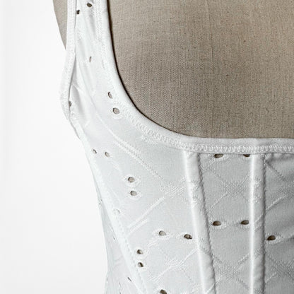 Zara Knit Square Neck Cutout Bustier Corset Tank Cami Cropped Top Size S