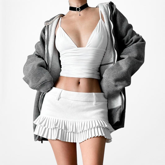 Hollister Gray Men's Distressed Destroyed Zip Up Hoodie Sweater Size M