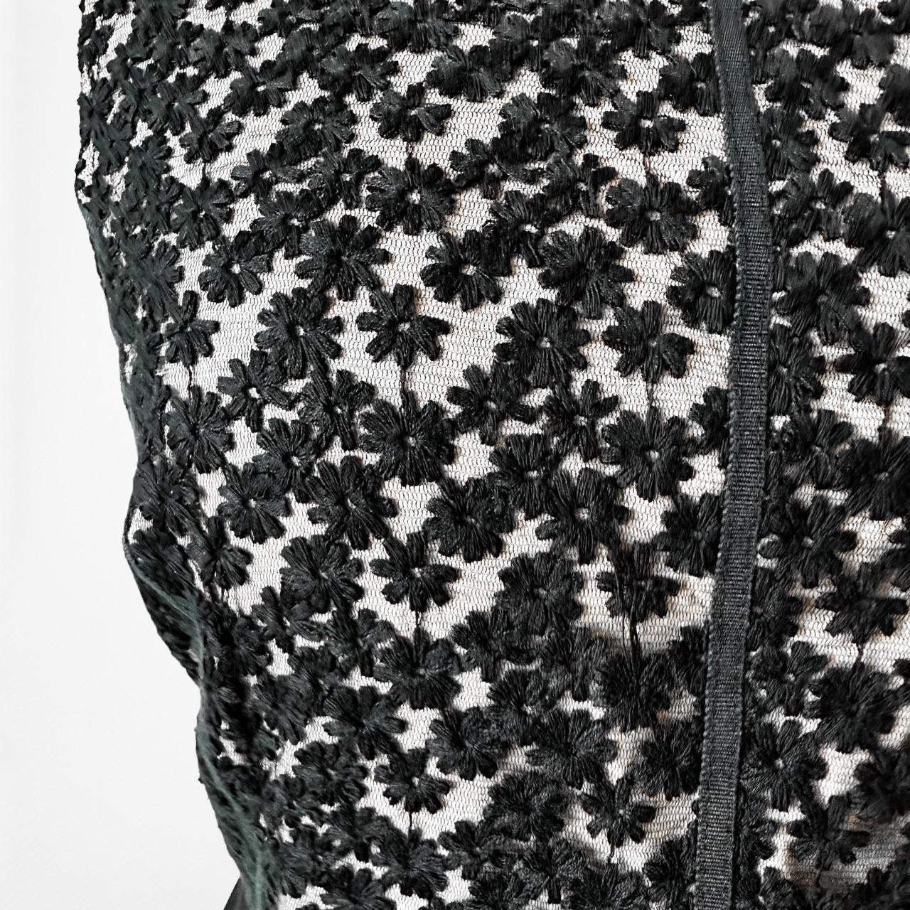 Loft Black Sleeveless Floral Lace Knee Length Shift Tunic Dress Size 4/M