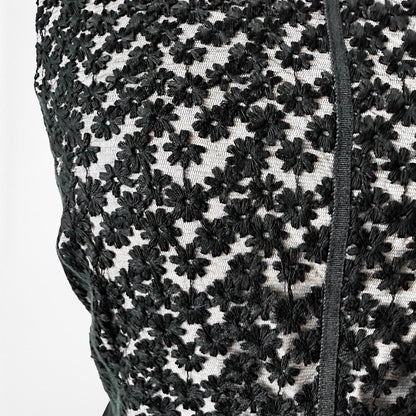 Loft Black Sleeveless Floral Lace Knee Length Shift Tunic Dress Size 4/M