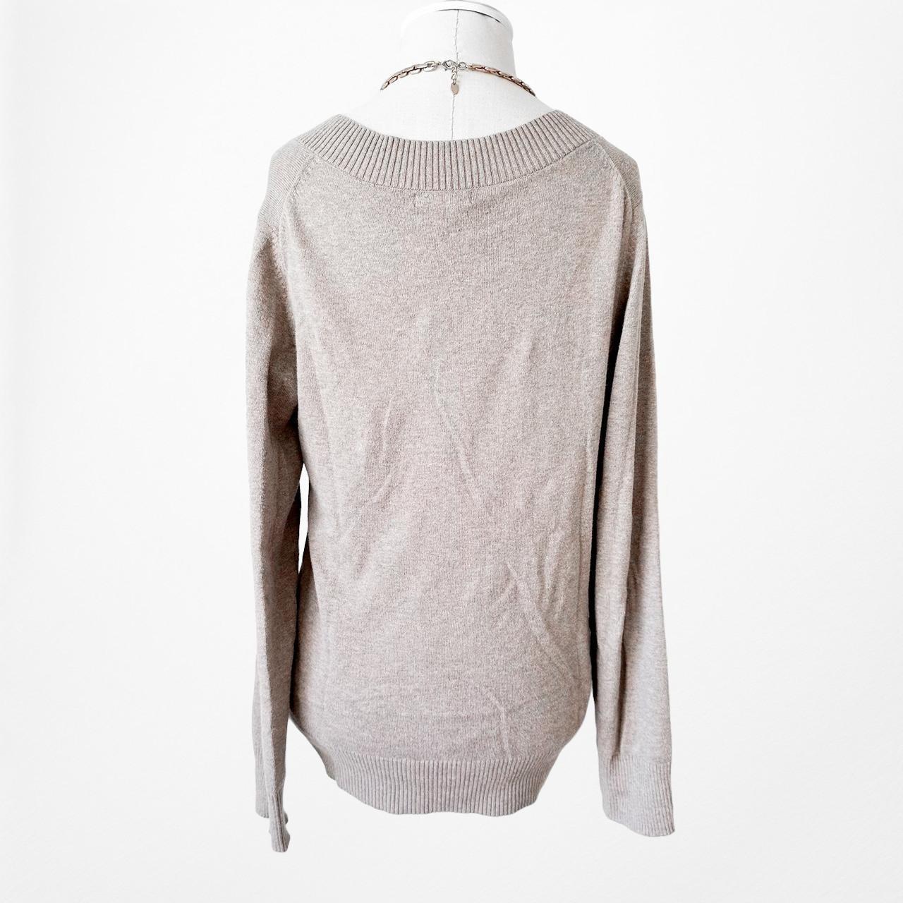 Vintage Y2K Gap Brown V-Neck Knit Long Sleeve Pullover Sweater Size XS/S/M