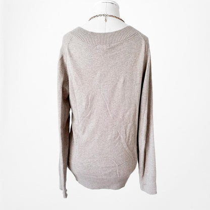 Vintage Y2K Gap Brown V-Neck Knit Long Sleeve Pullover Sweater Size XS/S/M