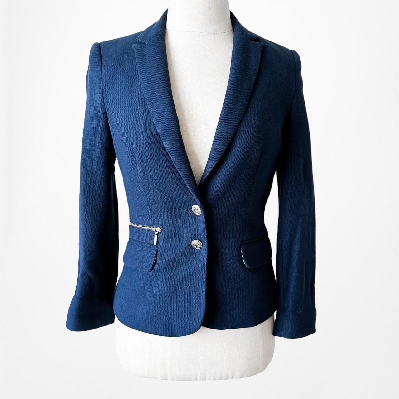 Zara Navy Blue Blazer Jacket Cardigan Coat Size S