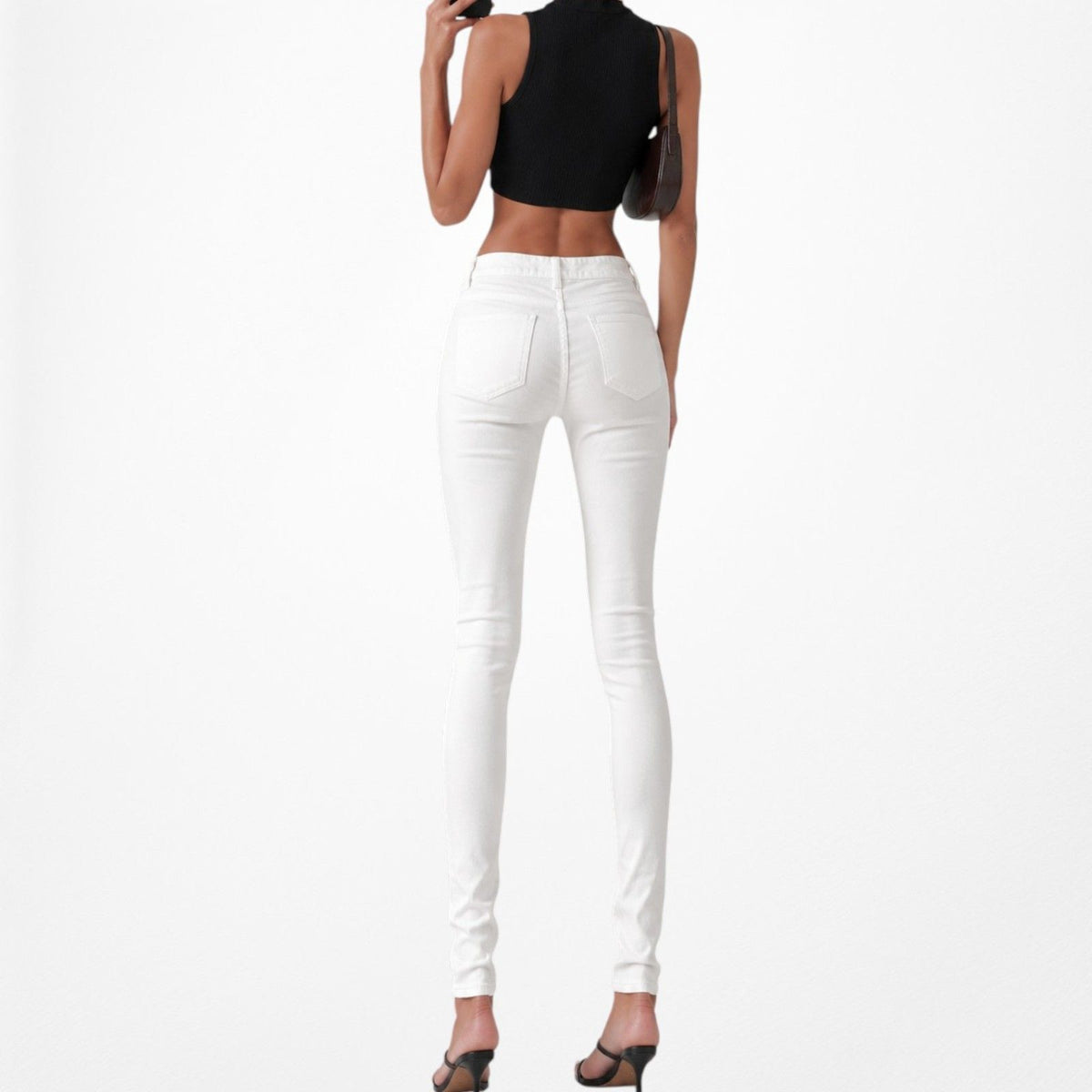 Vintage Y2K White Low Rise Skinny Denim Jeans Size XS