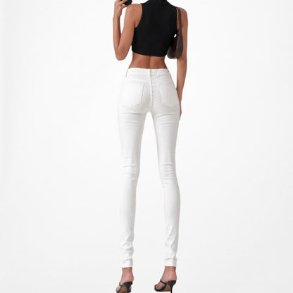Vintage Y2K White Low Rise Skinny Denim Jeans Size XS