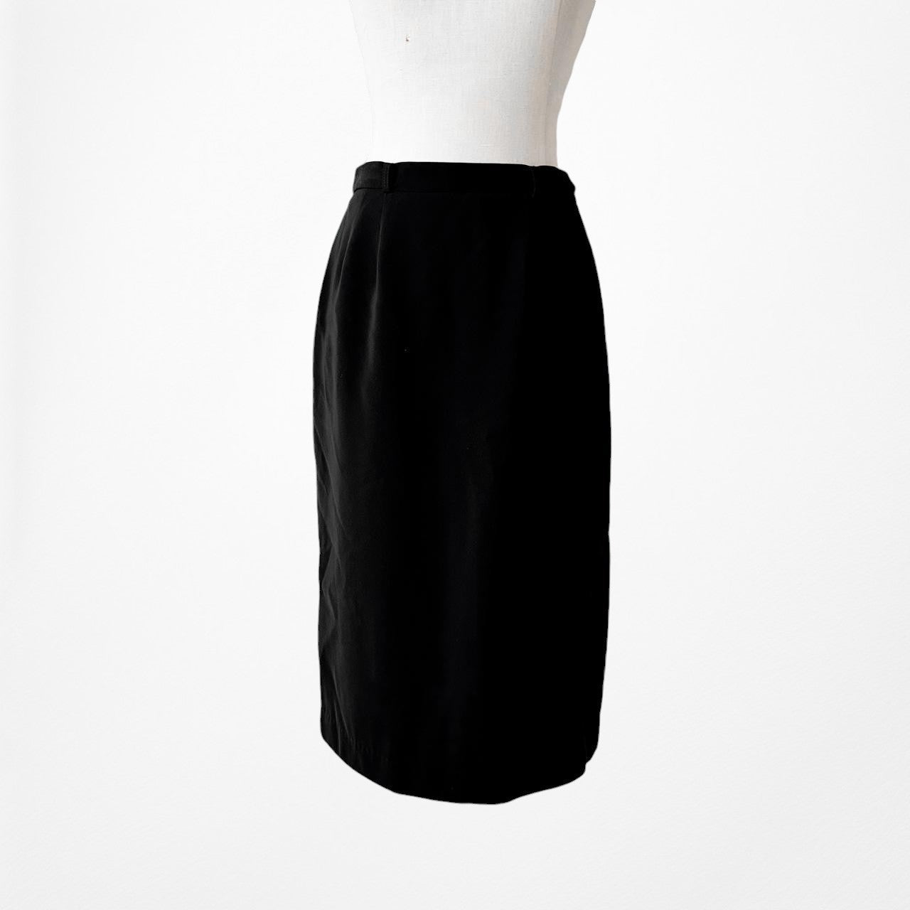 Kasper Black High Waisted Knee Length Bodycon Pencil Skirt Size M