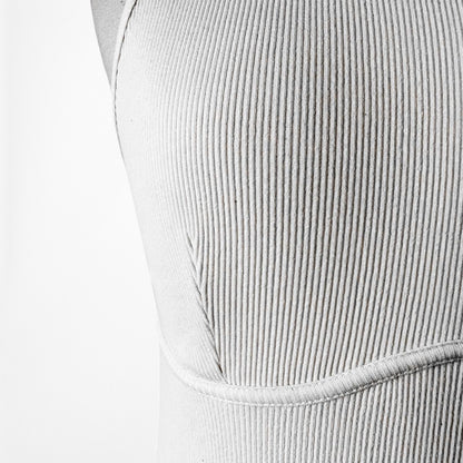 Zara Off White Cream Sleeveless Ribbed Knit Knee Length Bodycon Dress Size S