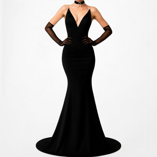 Windsor Black Bodycon Sleeveless V-Neck Formal Cocktail Prom Dress Size M