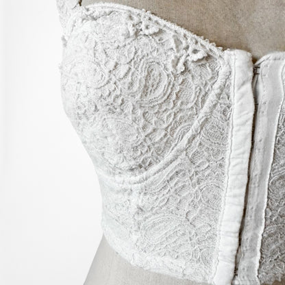 2B Bebe White Lace Bustier Corset Cami Tank Crop Top Size XS