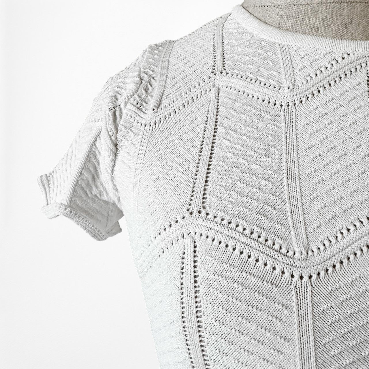 Lucy Paris Short Sleeve Knit Scallop Hem Crop Top Size XS