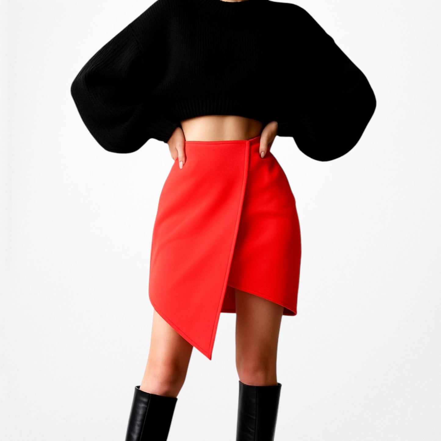 Finders Keepers Neon Pink High Waisted Asymmetric Mini Bodycon Skirt Size XS/S