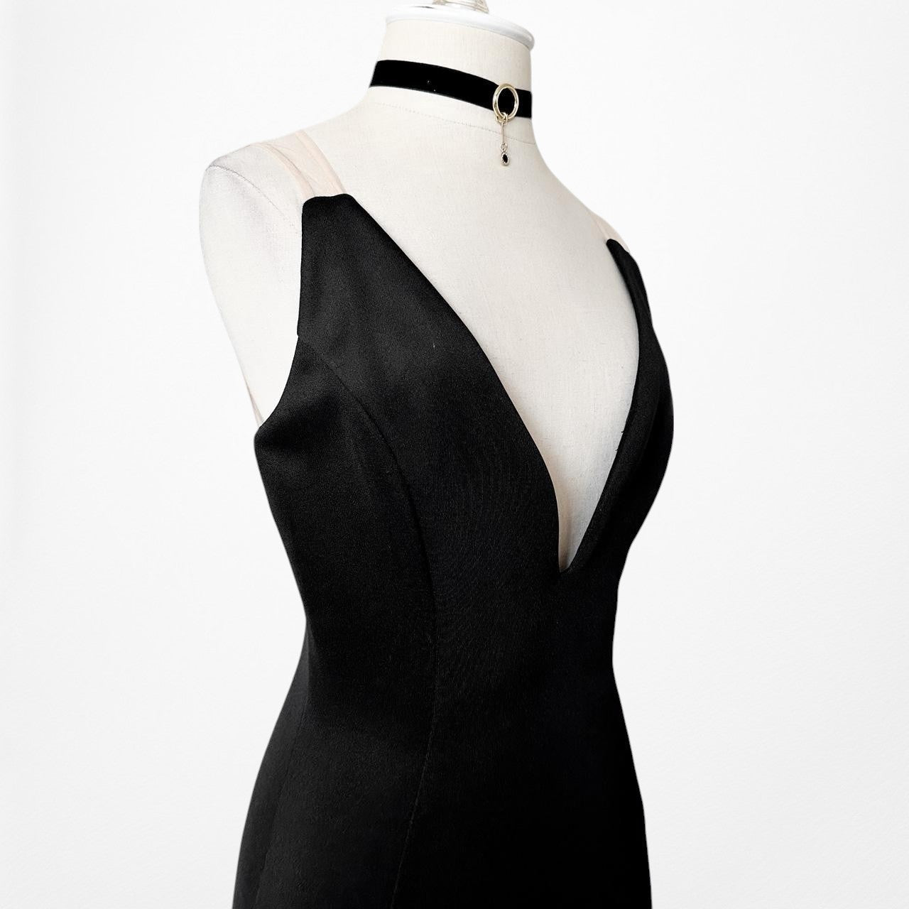 Windsor Black Bodycon Sleeveless V-Neck Formal Cocktail Prom Dress Size M