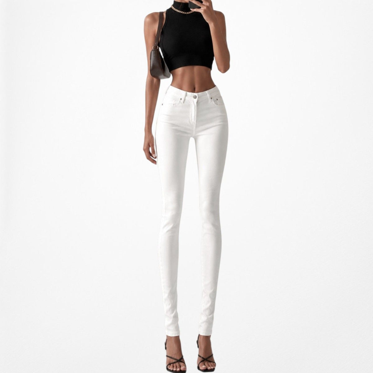 Vintage Y2K White Low Rise Skinny Denim Jeans Size XS