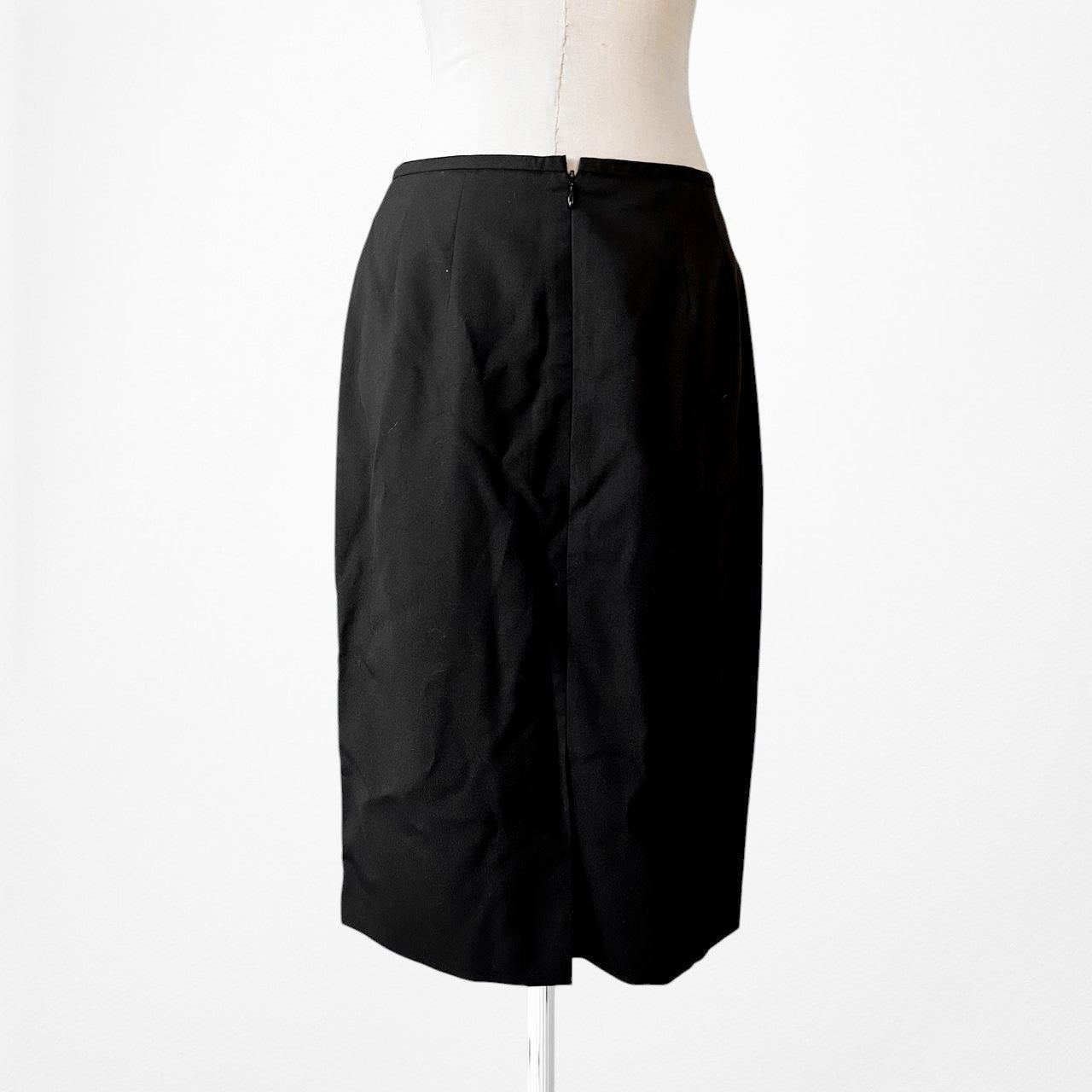 Kasper Black Knee Length Bodycon Pencil Skirt Size M