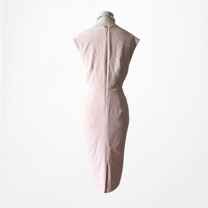 Ann Taylor Petite Pink Sleeveless V-Neck Knee Length Bodycon Dress Size M