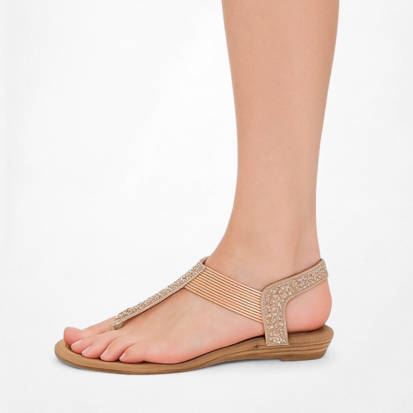 Coach and Four Brown Rhinestone Embellished Leather Slingback Sandals Size 7