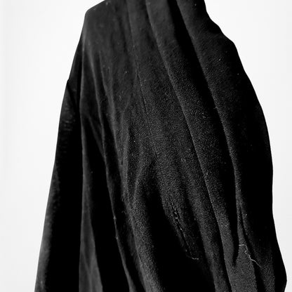 Vintage Black Plunging Cowl Neck Pullover Oversized Knit Sweater Top Size S