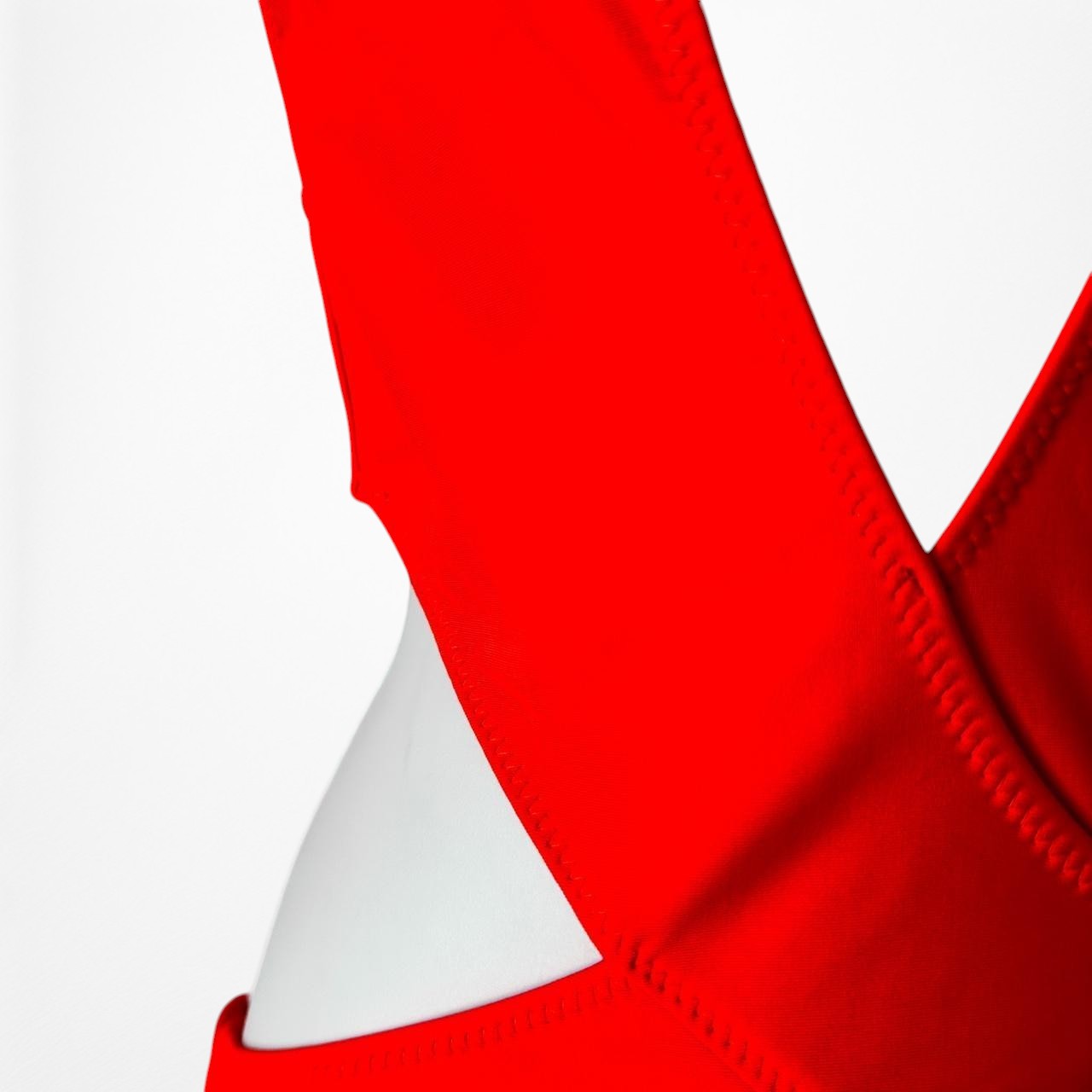 Pretty Little Thing Red Halter Neck Keyhole Cutout One Piece Swimsuit Size S