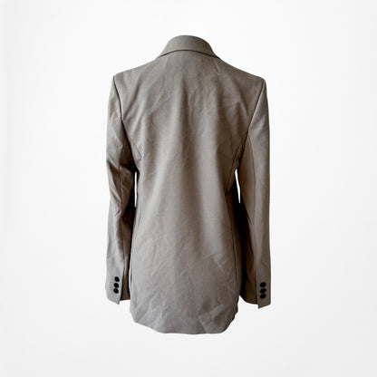 Zara Brown Double Breasted Oversized Fit Shoulder Padded Blazer Jacket Size XS/S