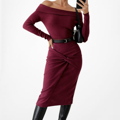 Fashion Nova Twisted Front Suede Felt Knee Length Bodycon Pencil Skirt Size M/L