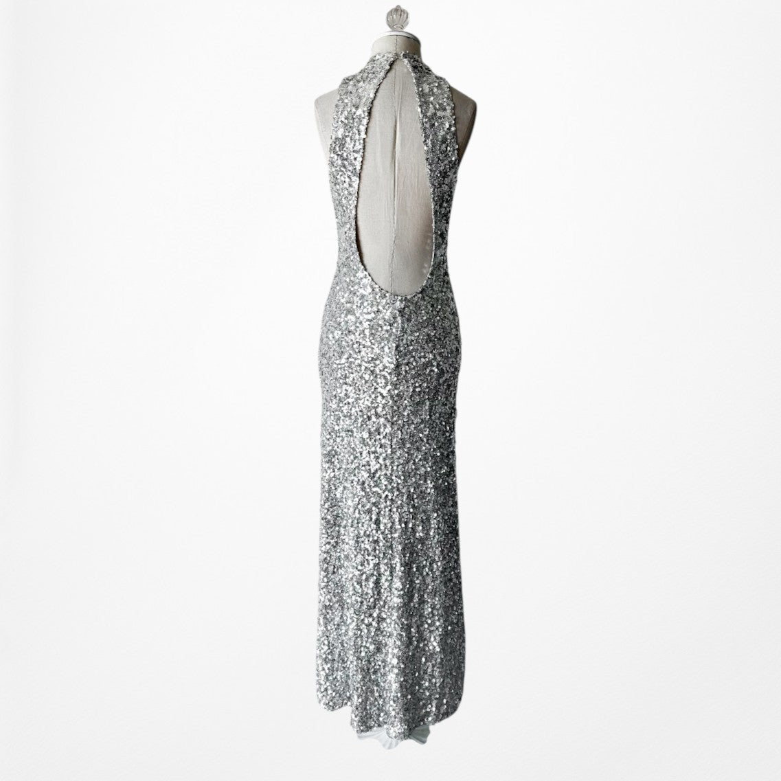 Zara Sequin Sleeveless Midi Bodycon Formal Cocktail Dress Size S