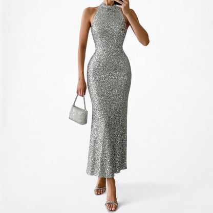 Zara Sequin Sleeveless Midi Bodycon Formal Cocktail Dress Size S