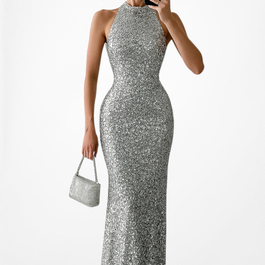 Zara Sequin Sleeveless Midi Bodycon Formal Cocktail Dress Size S