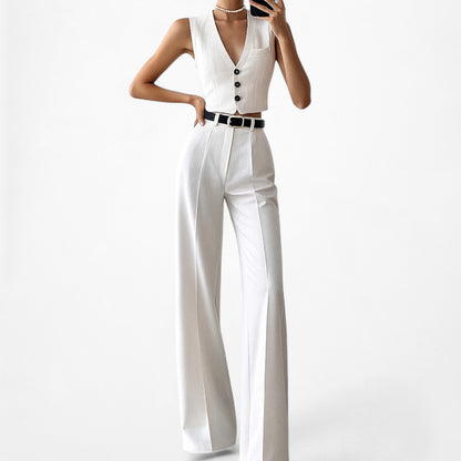 Zara White Button Front Sleeve Cropped Vest Top Size XS