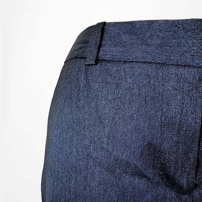 Vintage Y2K Navy Blue Padded Shoulder Blazer Straight Leg Pants Suit Set Size M