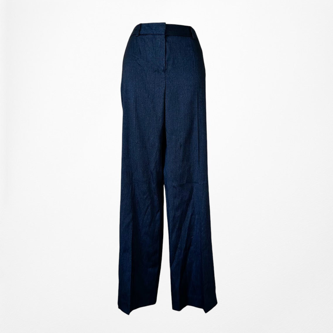 Vintage Y2K Navy Blue Padded Shoulder Blazer Straight Leg Pants Suit Set Size M