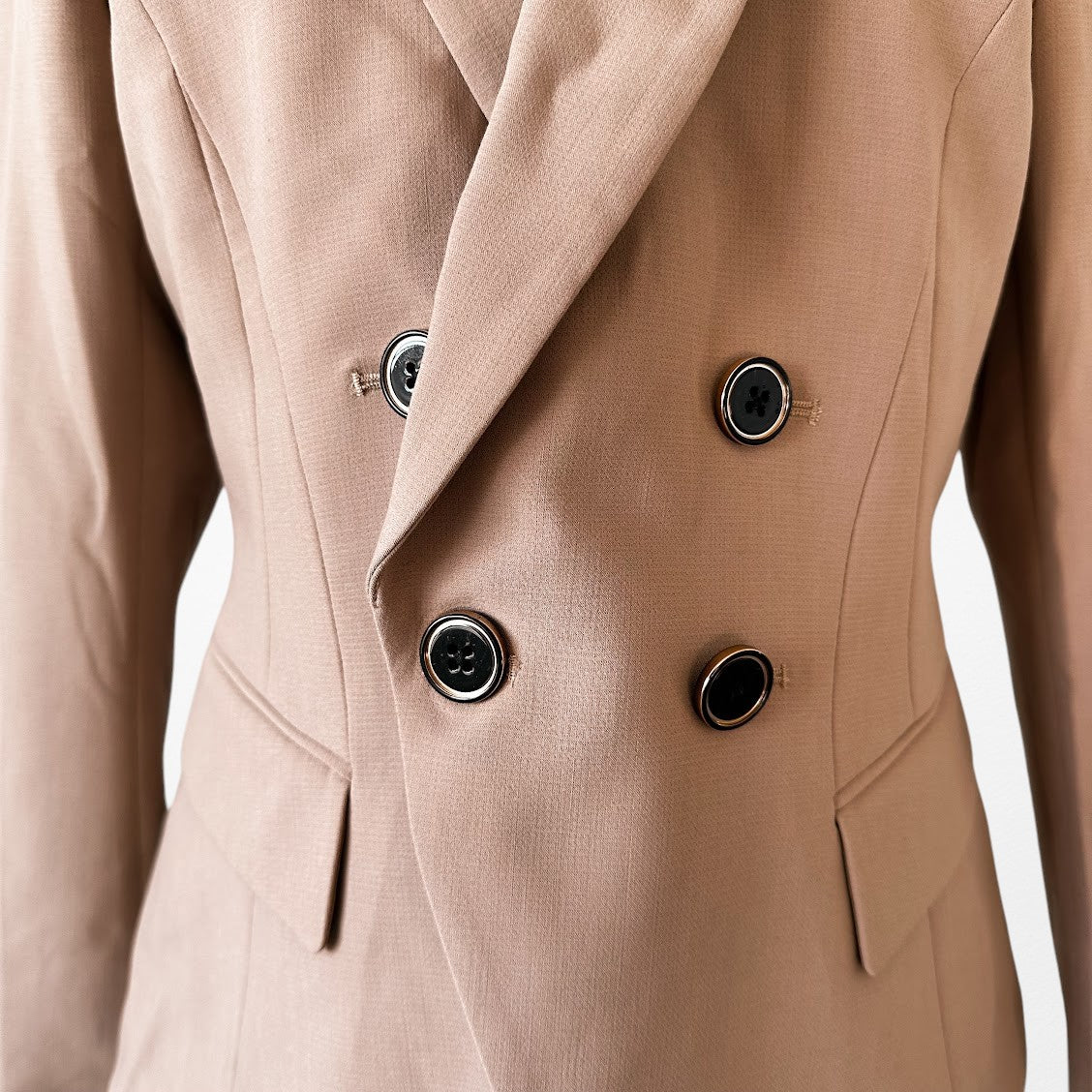 Vintage Y2K Brown Double Breasted Shoulder Padded Blazer Jacket Size M