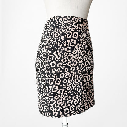 Vintage Y2K Brown Black Printed Knee Length A-Line Skirt Size M